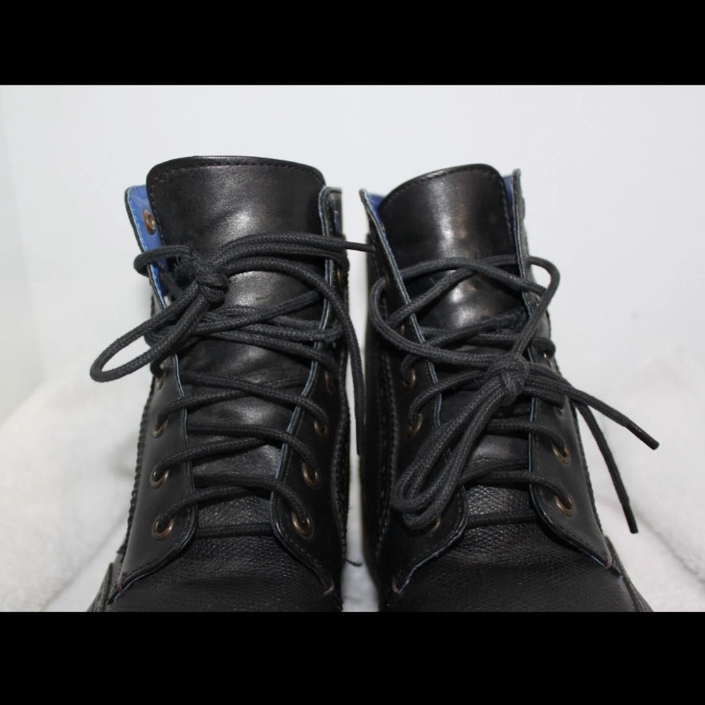 Mens Ted Baker Sealls 2 Black Leather Wingtip Brogue Boots Size 10 Narrow - Picture 5 of 9
